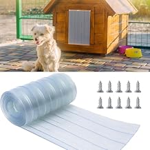 Klmnop Dog Door Replacement Flap, Plastic Vinyl Door Strips with Screws, Transparent Pet House Door Flap for DIY Dog or Cat Door, Easy to Cut