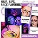 MEICOLY 8 Colors Water Activated Eyeliner Palette,Neon UV Colored Retro Hydra Liner,Smudge-proof Eyeliner Glow Fluorescent Halloween Green Black White Body Paint,03