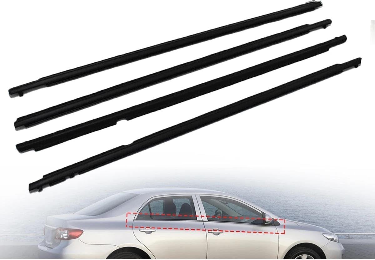 シールストリップ に適合する カローラ 2009-2012 に適合する 4 個入り 車の外側の窓用ウェザーストリップ 【ふち】 防水