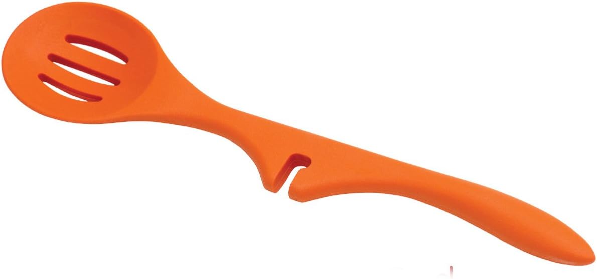 Rachael Ray Tools and Gadgets Three-Piece Tool Set with Lazy Slotted Spoon, Lazy Spoon and Lazy Tongs, Orange
