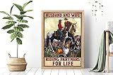 BCTS Poster en métal pour mari et femme qui fait du cheval entre partenaires pour la vie - 30,5 x 40,6 cm
