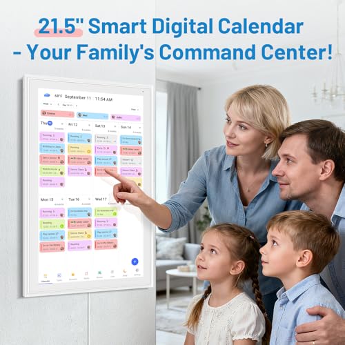 Image of Digital Calendar, 21.5 Inch Smart Wall Calendar & 2026 Planner & Chore Chart, Gifts for Women Men, Gifts for Mom Dad, Touchscreen Interactive Display, Wall Mount