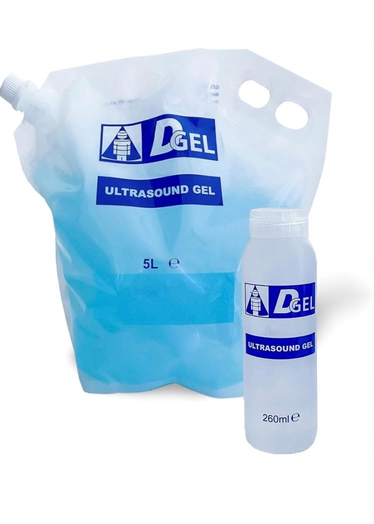 DGel - GEL CONDUTTORE, ULTRASUONI ECOGRAFIA - SACCA MORBIDA 5 LITRI COMPLETO SVUOTAMENTO + FLACONE DOSATORE - Made in Italy