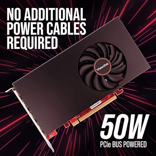 Visiontek Radeon Rx 550 4Gb Gddr5 4K Monitor Graphics Card, 4X Hdmi Outputs, Radeon Freesync 2, Pci Express 3.0, Directx 12, Bus-Powered - 901459 #TOP5