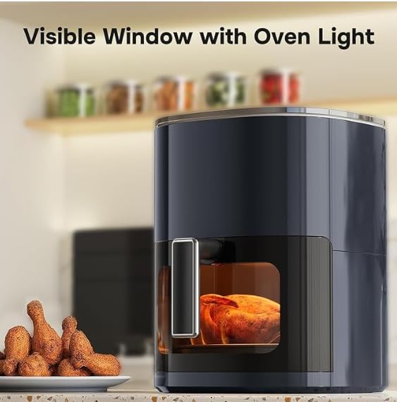Image of Simple Deluxe 12-in-1 Air Fryer 6.34 Qt, Digital Preset Airfryer with Visible Window, Nonstick and Dishwasher-Safe Basket, Air Fry, Roast, Bake, Dehydrate, Fries, 1700W, Gary