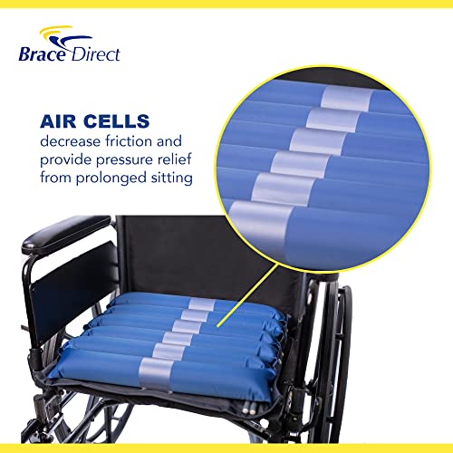 Brace Direct Alternating Pressure Wheelchair Seat Air Cell Cushion For Pressure Sore Relief- Promotes Blood Flow, Minimizes Tissue Deformation, Skin Protection, 12 Hour Rechargeable Battery #TOP1