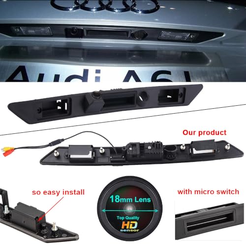Image of 1280 * 720 Pixels HD Car Rear View Trunk Handle Camera Parking Reverse Back up Camera Replacement for Audi A4 B6 B7 A3 A6 Avant Kombi S3 S6 A8 S8 RS4 RS6 A5 Q7 Waterproof Night Vision