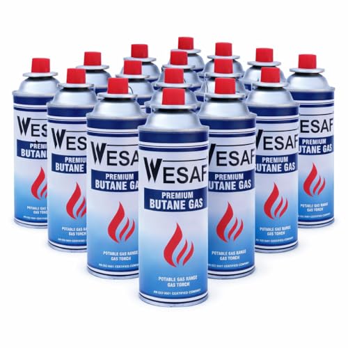 Image of Wesaf Butane Gas Refill Canister 28x225g, Portable Butane Gas Cylinders for Camping Stove, Welding Torch and Lighters (Grade-0001)