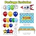 Cartoon 154Pcs Toys Inspired Story Birthday Decorations Including Balloon Arch, Backdrop, Tablecloth and Rocket Balloons, Toys Inspired Story Themed Birthday Party Supplies for Kids