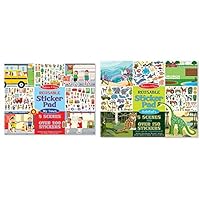 Melissa & Doug 9114 Reusable Sticker Pad: My Town - 200+ Stickers and 5 Scenes & 4196 Habitats - 150+ Reusable Stickers,Blue