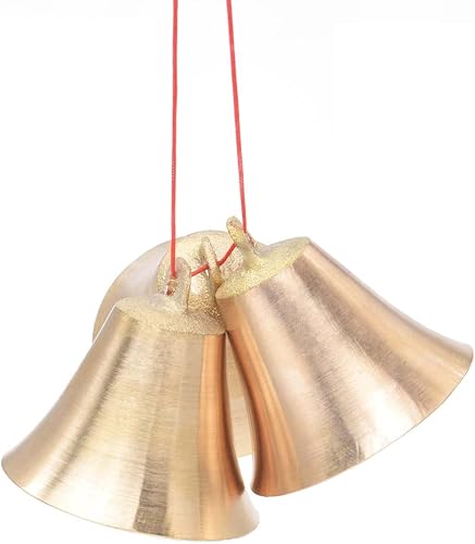 Paquete de 3 campanas colgantes de latón de estilo vintage de 2 pulgadas de alto, anillo transparente para manualidades, elefante, vaca, caballo,