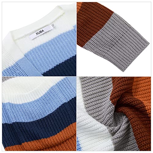 Girls Striped Cardigan Open Front Sweater Lightweight Color Block Knitwear Coat,9-10Y #TOP3