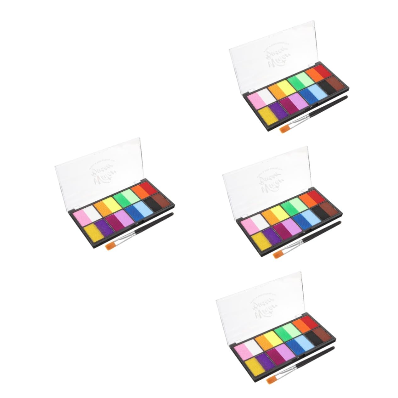 4 Set Colori Pittura e Corpo Acquosa Kit Trucco Lavabile per Feste e Sport Include Pennello per e Creativi
