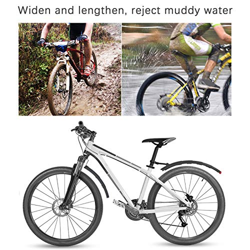 Bike Mudguard, Lightweight Bicycle Front/Rear Retractable Mudguard with Tail Light Mountain Bike Riding Accessory Bicycles and spare parts - Image 6