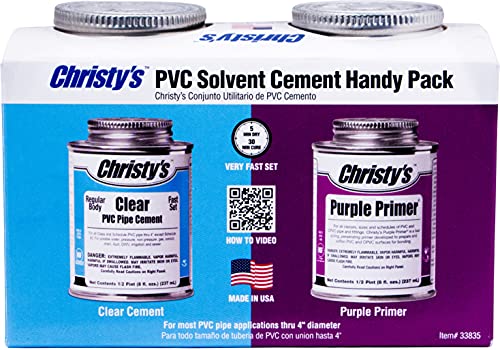 Christy's Handy Pack: Clear Regular Body PVC Cement and Purple