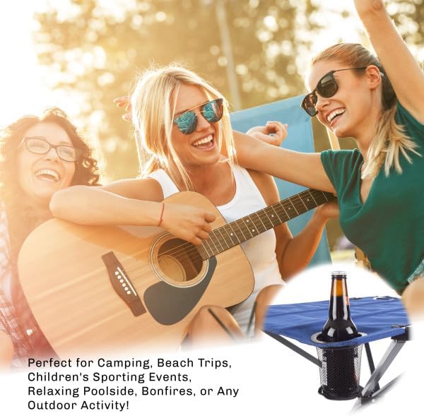 Miniatura 8 de Wakeman Mesa de campamento plegable para exteriores con 4 portavasos y bolsa de transporte, para camping, senderismo, playa, picnic, eventos