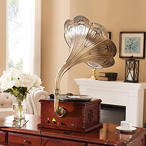 SXLCKJ Gramophone en Bois, Style rétro, Lecteur de Disque Vinyle Antique Big Horn, Prise en Charge de la Lecture de… - Les Beatles, Paul McCartney, John Lennon, RIngo Starr, George Harrison SXLCKJ Gramophone en Bois, Style rétro, Lecteur de Disque Vinyle Antique Big Horn, Prise en Charge de la Lecture de… – Image 4