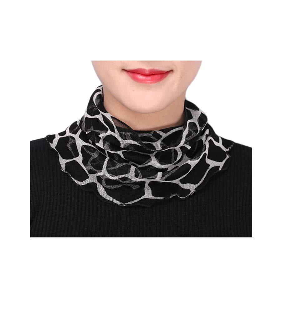 UK_Stone Women 100% Mulberry Silk Neck Warmer Faux Collar Neckerchief Neck Scarf Infinity Loop Scarf (#23)
