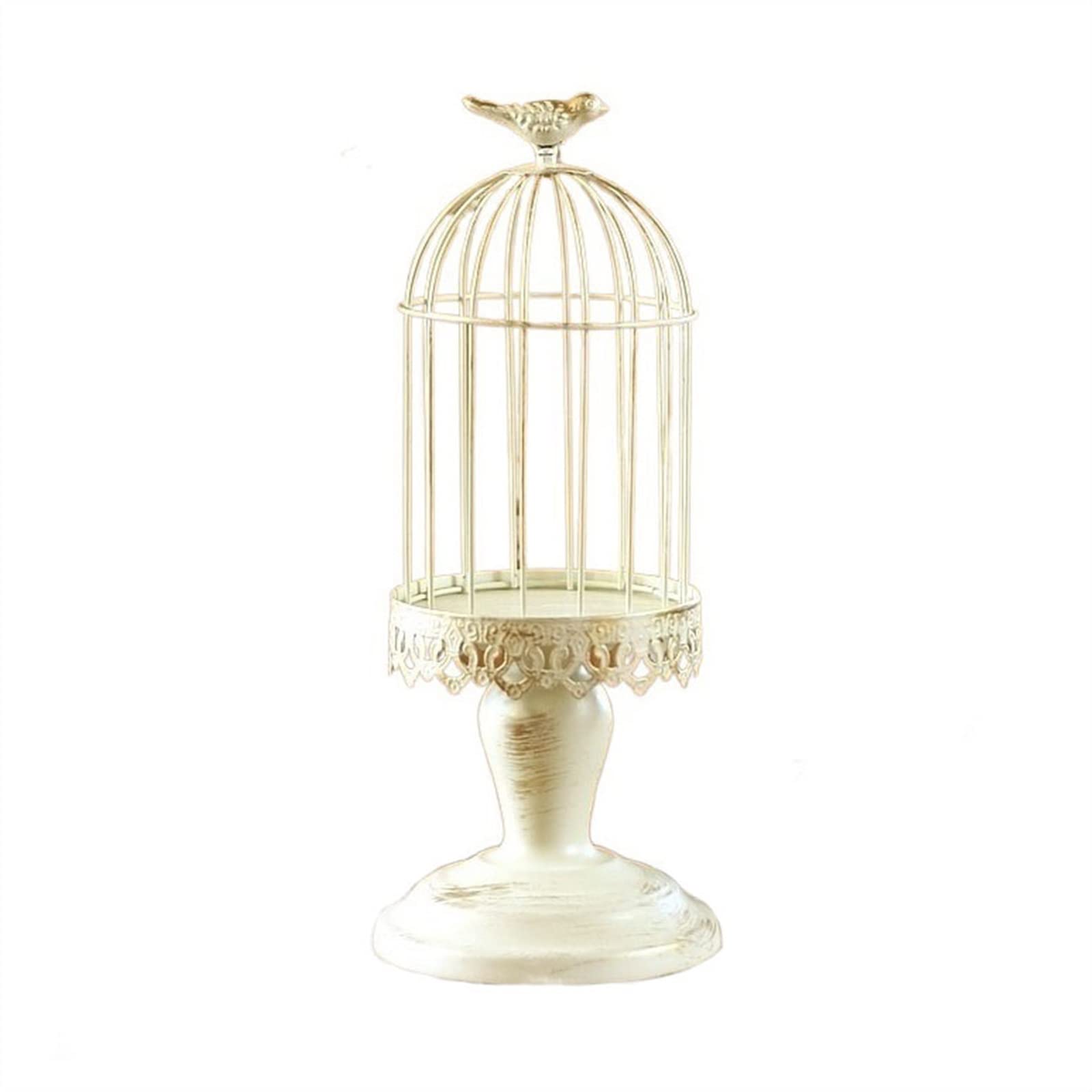 Candlestick Holder Vintage European Style Birdcage Candlestick Home Decoration High Foot Candle Holder(Small)