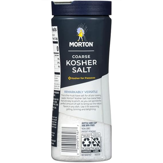 Morton Kosher Salt, Coarse (16 oz), 6-Pack,Ideal for Cooking & Baking