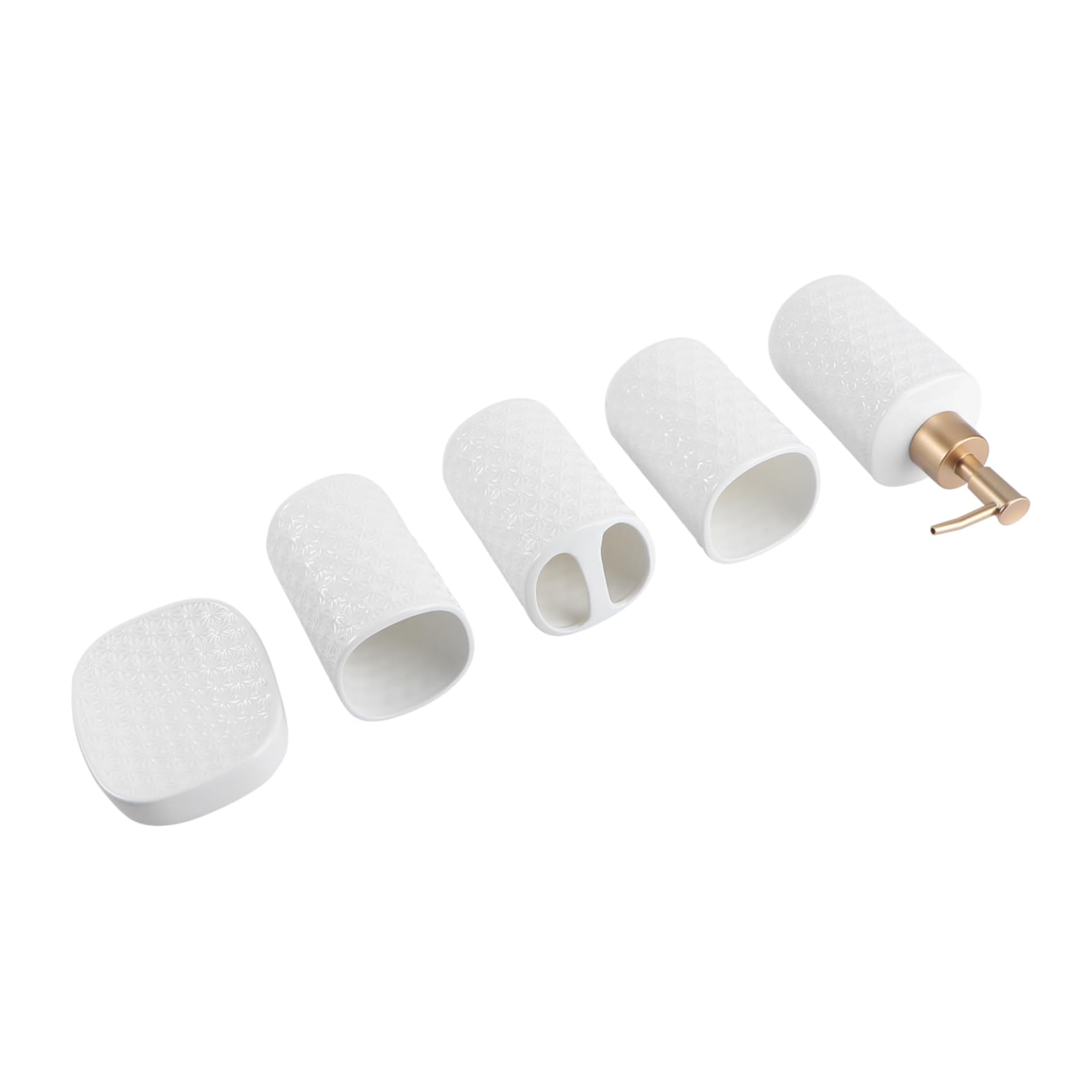 Zerodeko Jabonera Vaso Cepillo Dientes Accesorio Baño Juego Artículos Tocador Diseño Elegante Fácil Limpiar