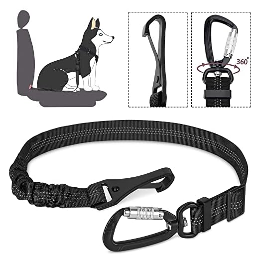 SlowTon Cinturón Perro Coche, Mascotas Cinturón de Seguridad para Perro - Ajustable,Hebilla Universal de Nylon para Mascotas de Viajes