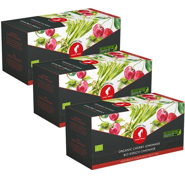 Julius Meinl Bio Früchtetee Kirsch-Limonade - 20 Pyramidenbeutel | Erfrischender Bio-Früchtetee mit natürlichem Kirschgeschmack | 100% biologisch und koffeinfrei | Perfekt heiß oder kalt | 3er Pack