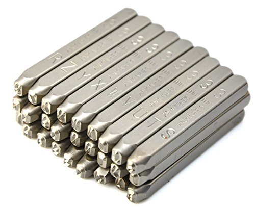 image for WKSTOOL 27pcs Heavy Duty Steel Stamp Uppercase Reverse Letter 3/32 (2.