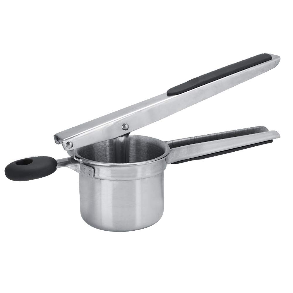 Prensador de Patatas Desmontable,Prensador de Patatas de Acero Inoxidable de Grado Alimenticio Duradero con Malla de Filtro Reemplazable de 3 Piezas,para Patatas,Verduras,Frutas