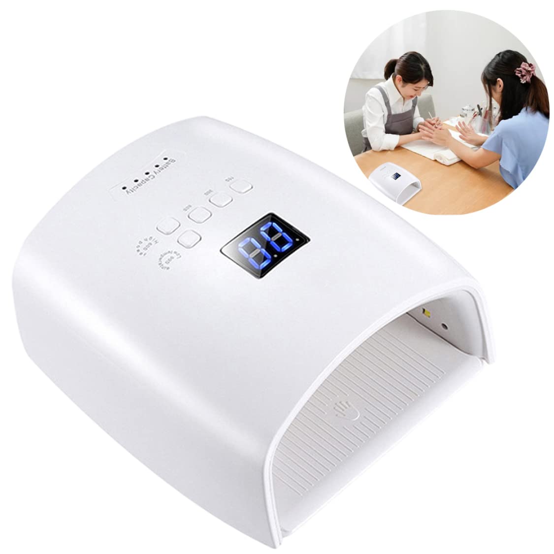 UV LED Nail Lamp 48W 30 LEDs Cordless Nail Dryer Rechargeable Gel Polish Curing Light White Led Nail Lamp Cordless Gel Light Nail Dryer Lamp Uv Gel Lamps Wireless Nail Light