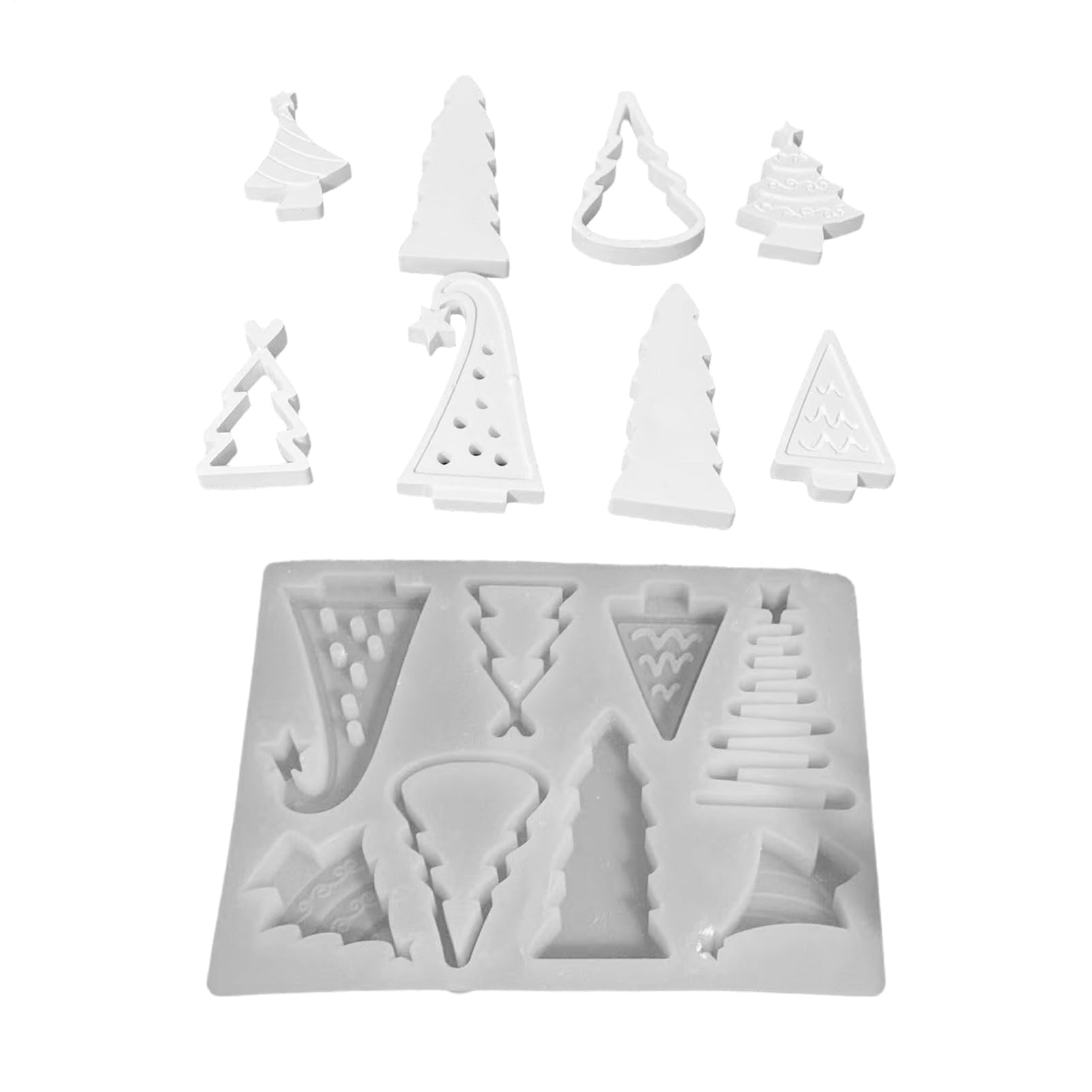 Moule pour sapin de Noël en silicone à 8 cavités pour gâteau et savon