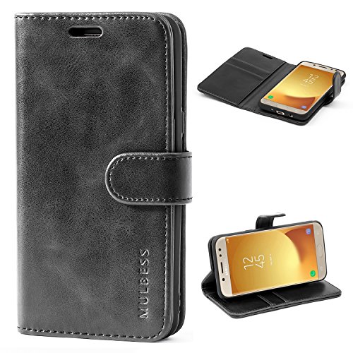 Mulbess Vintage Samsung Galaxy J5 2017 Case Wallet, Flip Leather Phone Case with Card Holder for Samsung Galaxy J5 Prime / On5 2016 Cover, Black
