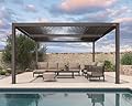 PURPLE LEAF Patio Louvered Pergola 12' × 14' Sun Shade Retractable Canopy Aluminum with Adjustable Roof for Hot Tub Outside Deck Backyard Outdoor Hardtop Gazebo