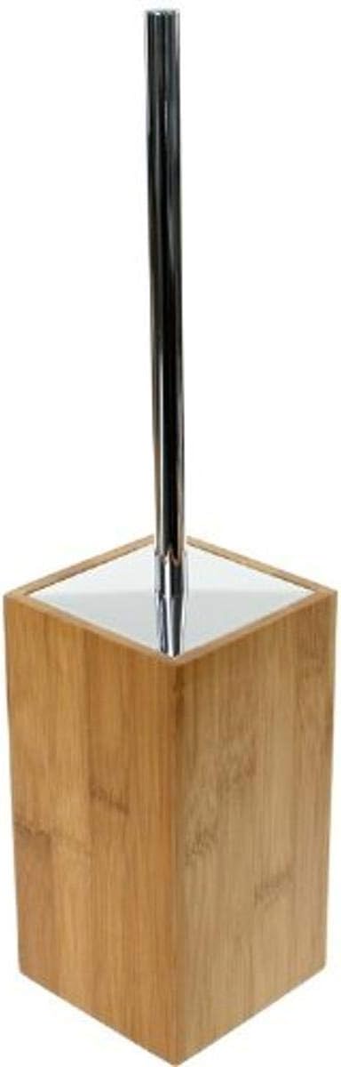 Gedy Gedy PO33-35 Wood Square Toilet with Brass, Natural, Bamboo