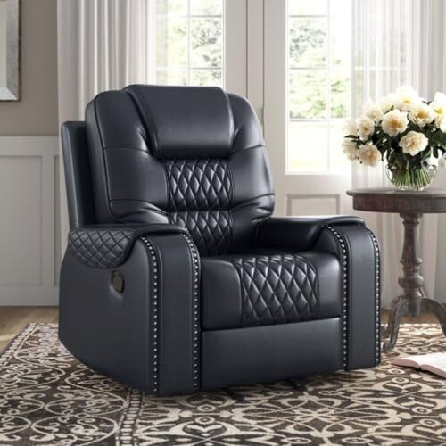 Image of Torque Mikkel 1 Seater Recliner Chairs for Home Office-Black | Leatherette Recliner Sofa 1 Seater | Manual Relaxing Single Chair for Adults -1 Year Warranty