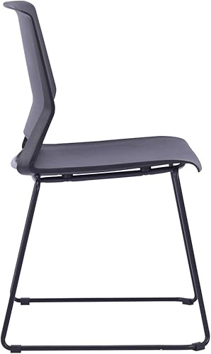 Miniatura 5 de Juego de 4 sillas de comedor modernas, apilables, para sala de conferencias, sin ruedas, silla de invitados de oficina, sillas de recepción sin