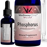 WellnessOne Ionic Phosphorus Supplements - Phosphorus Liquid from Ortho Phosphoric Acid for Teeth, Bone Health, & Energy Support - Non-GMO, Vegan, Gluten Free - 1.67 fl oz