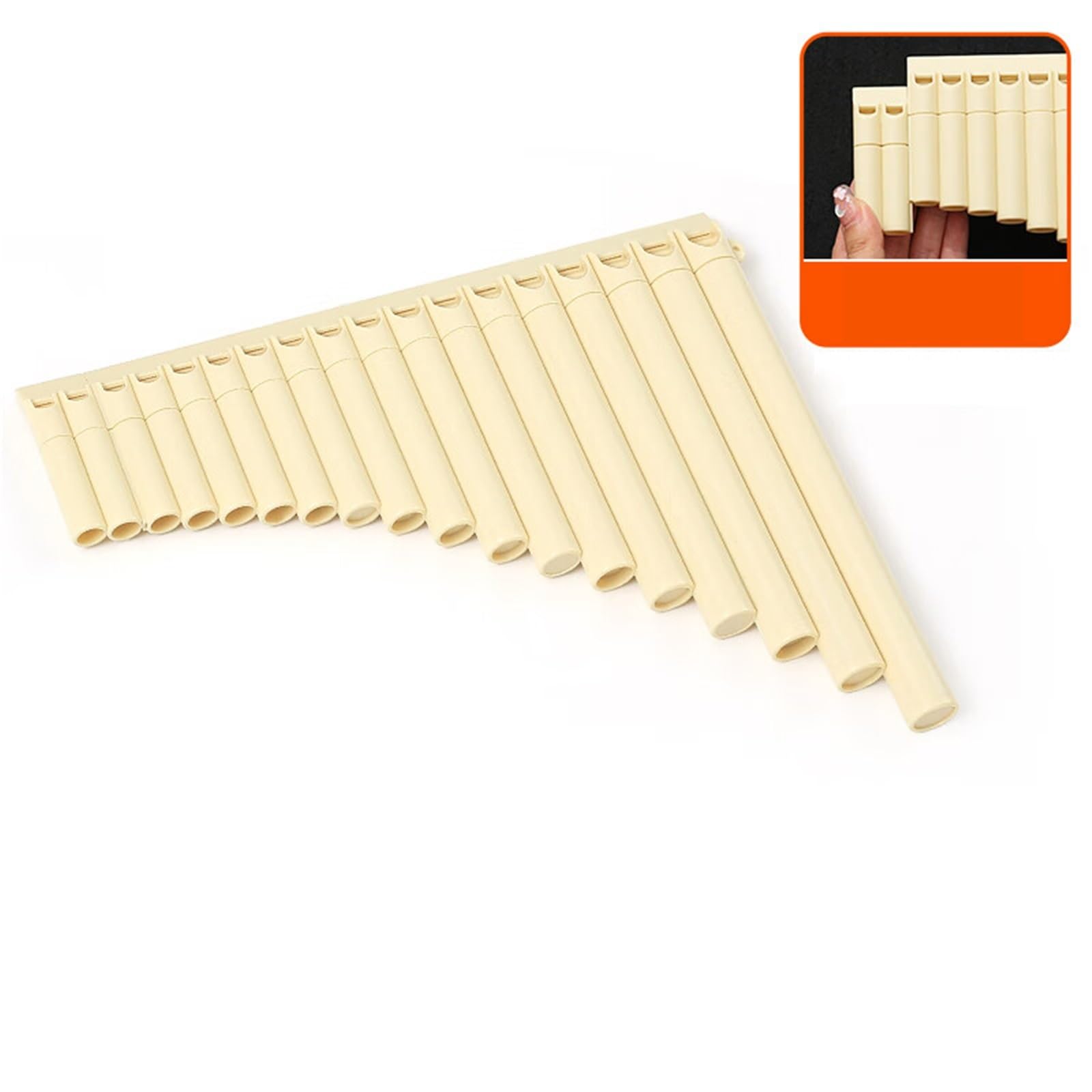 Profesjonalny Instrument Do Gry Na 18 Rurkach Dla Początkujących Fletnie Pana Dla Dorosłych(Beige)