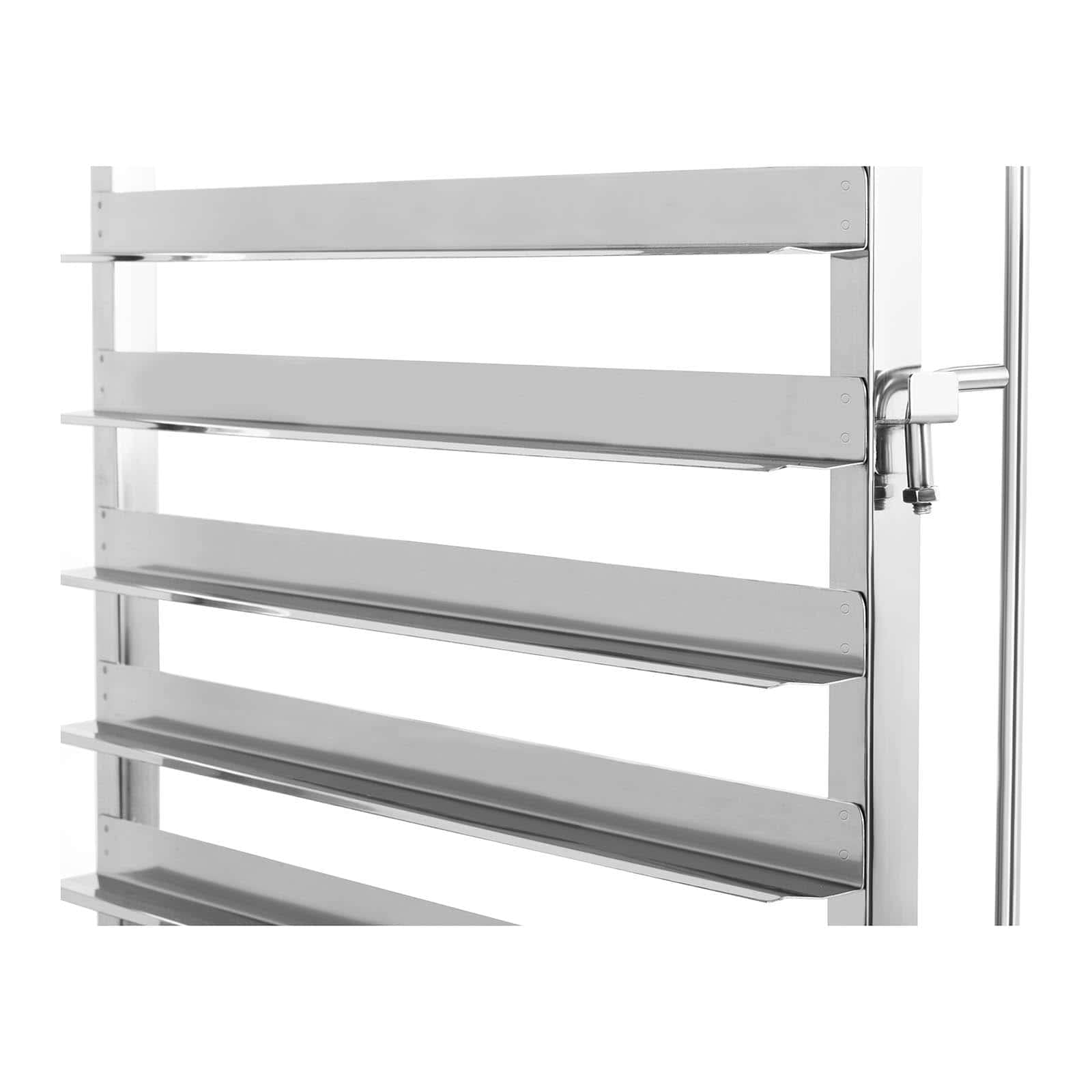 Royal Catering RCTW-16TB.1 Carrello Portavassoi Carrello Cucina Professionale (150 kg, Capacità 16 Vassoi 60 x 40 cm, Sicure Verticali per Contenitore) Acciaio Inox