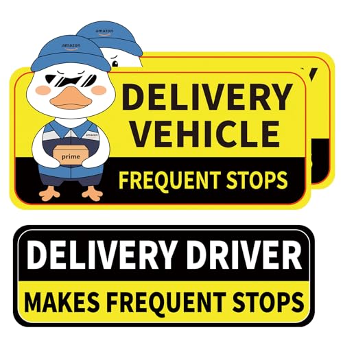 Delivery Driver Magnet for Car, Reflective Caution Frequent Stops Car Magnet, 2 Pack 11