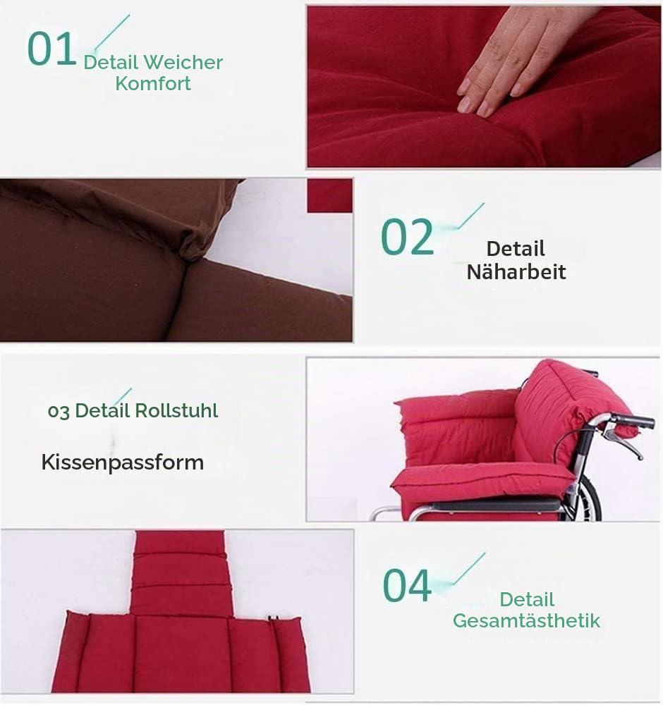 REMEK Antidekubitus-Rollstuhlkissen, Rollstuhl Druckentlastungspolster Mit Rücken - Und Seitenteil Sitzkissen Orthopädisch Abwaschbares Steißbeinentlastung