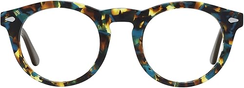 FYTOO Cecilia FT1342 - Gafas de lectura con marco redondo con bloqueo de luz azul para mujeres y hombres, con bisagra de resorte