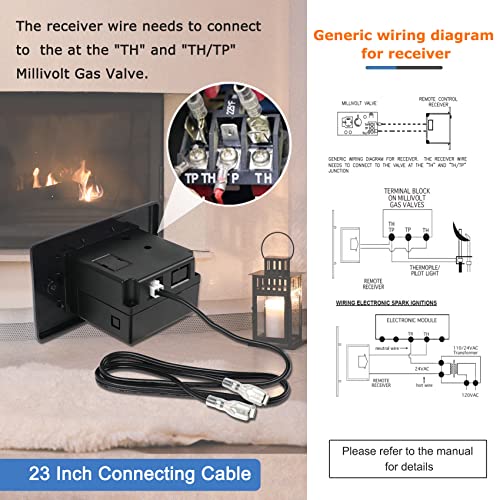 Casmer B0BQJDDS2M Gas Fireplace Remote Kit thumb #3