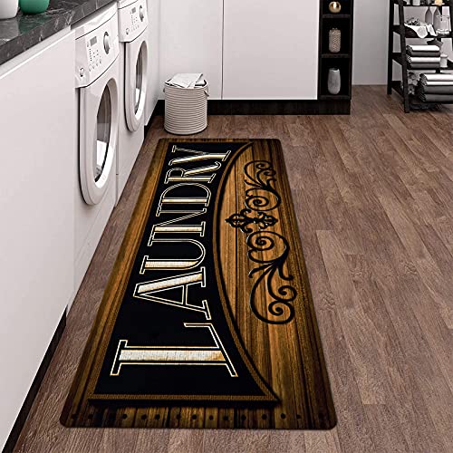 Pauwer Farmhouse Rug Runner 20"X59" Non Slip Laundry Rugs And Mats For Laundry Room Decor Washable Runner Rugs For Kitchen Floor Bathroom Hallway Entryway Area Rugs #TOP1