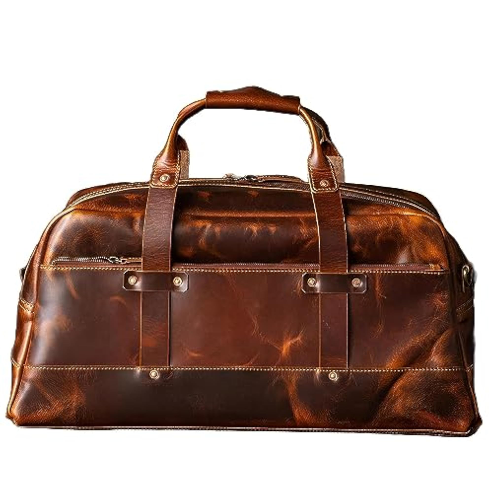 Genuine Premium Leather Travel Duffle Bag for Men & Women, 20 Inches