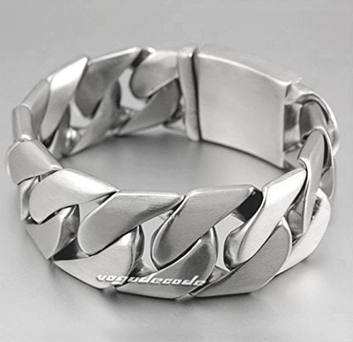 LINSION Modna szczotkowana bransoletka męska punk Jewerly 5D002BR (45 cm pasuje do nadgarstka 25 - 25 cm)