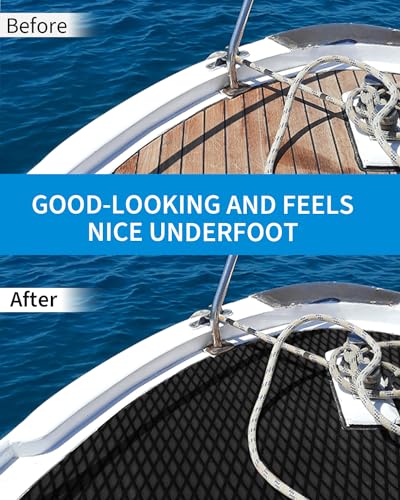 Image of OCEANBROAD Self-Adhesive 96''x16'' /23'' /38'' /47'' Camouflage Boat Flooring Non-Slip Marine Grip Pad EVA Foam Sheet for Jon Boat Surfboard SUP Board Kayak, Camo Black /Blue /Green /Brown /Yellow /Gray