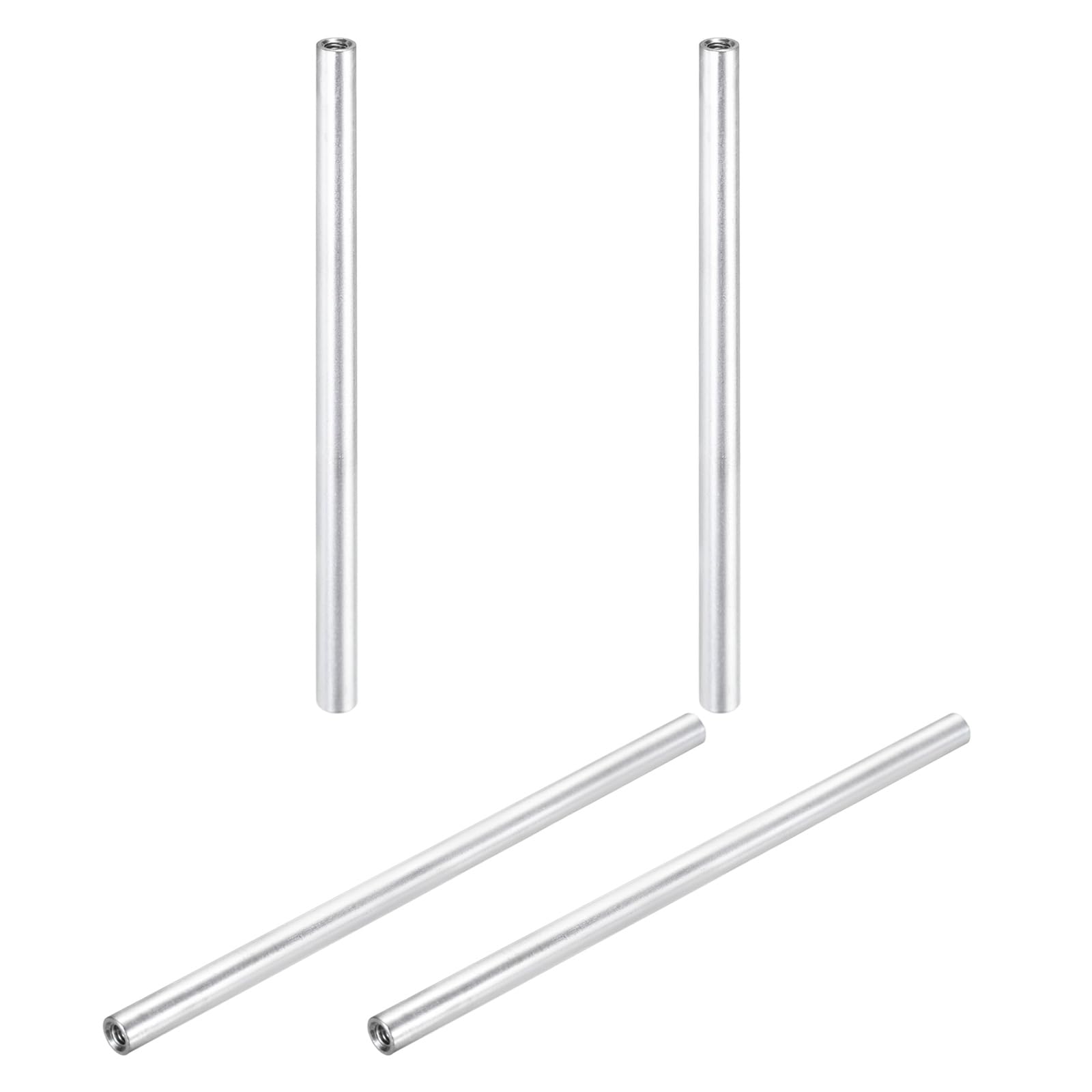 sourcing map 4 Pcs M3x100mm Round Aluminum Standoff Column Spacer, Coupling Screws Female Threaded Spacers for RC Multirotor Parts DIY FPV Quadcopter (Silver Tone)