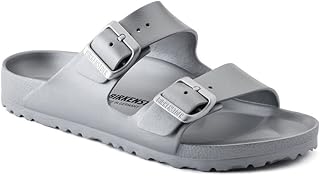 Birkenstock Unisex Arizona Essentials EVA Metallic Silver Sandals - 38 Narrow EU Price In India