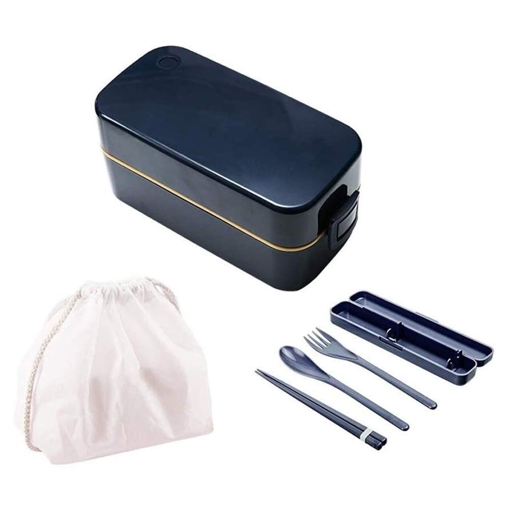 es Lunch Box Set da 4 Pezzi, 3 Scomparti ermetici, Include Posate, Barattolo per zuppa e Borsa per Il Pranzo